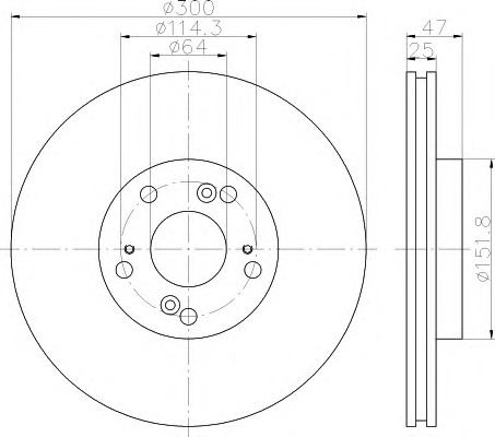 HELLA-PAGID Első féktárcsa 8DD355112-151