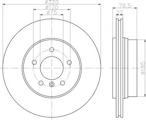 HELLA Hátsó féktárcsa 8DD355121-741