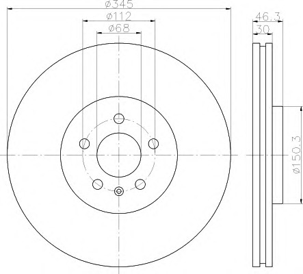 HELLA-PAGID Első féktárcsa 8DD355112-381