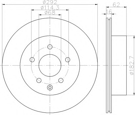 HELLA-PAGID Hátsó féktárcsa 8DD355112-391