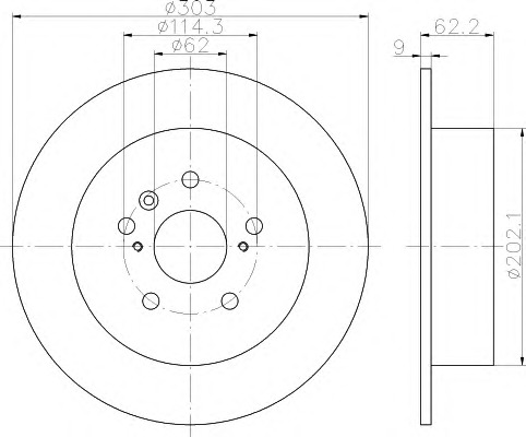 HELLA-PAGID Hátsó féktárcsa 8DD355112-401