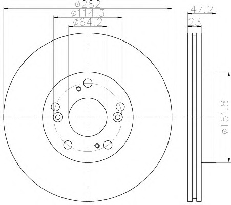 HELLA-PAGID Első féktárcsa 8DD355112-441