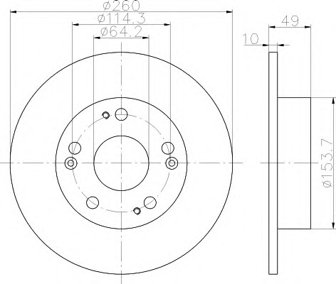 HELLA-PAGID Hátsó féktárcsa 8DD355112-461