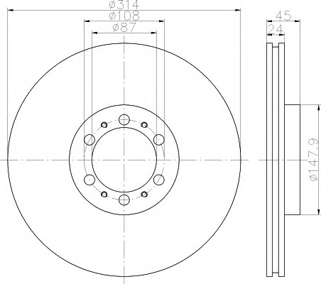 HELLA-PAGID Első féktárcsa 8DD355112-481