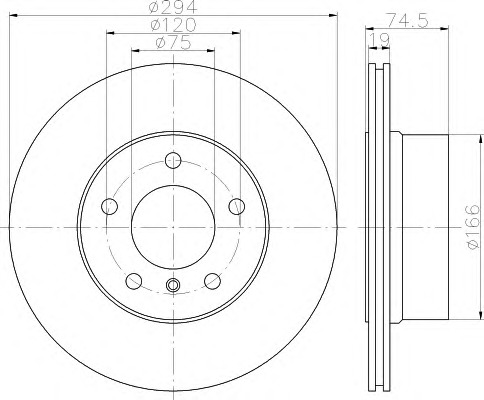 HELLA-PAGID Hátsó féktárcsa 8DD355112-661