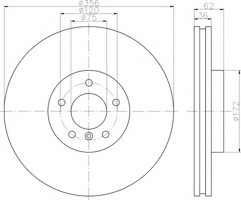 HELLA-PAGID Első féktárcsa 8DD355112-681