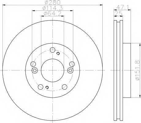 HELLA-PAGID Első féktárcsa 8DD355112-741