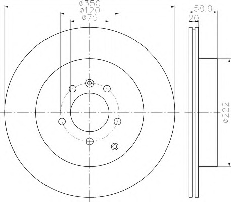 HELLA-PAGID Hátsó féktárcsa 8DD355112-851