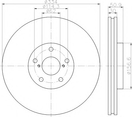 HELLA Első féktárcsa 8DD355121-851