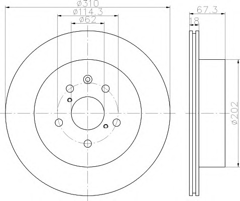 HELLA Hátsó féktárcsa 8DD355121-961