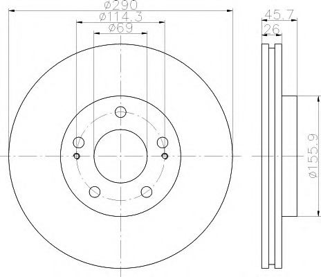 HELLA-PAGID Első féktárcsa 8DD355112-911