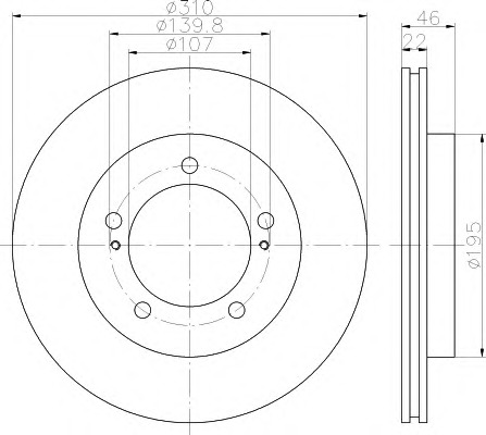 HELLA-PAGID Első féktárcsa 8DD355112-991