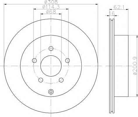 HELLA-PAGID Hátsó féktárcsa 8DD355113-031