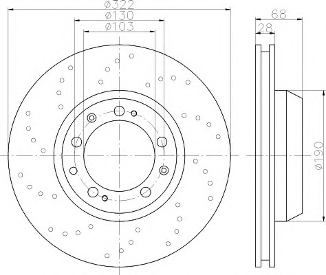 HELLA-PAGID Hátsó féktárcsa 8DD355113-141