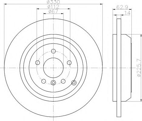 HELLA Féktárcsa, mind 8DD355122-061