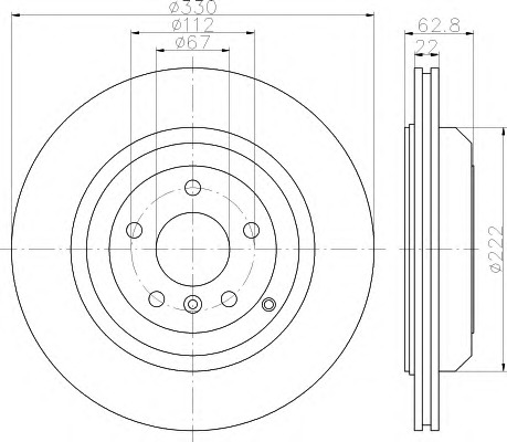 HELLA Hátsó féktárcsa 8DD355121-721