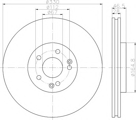 HELLA-PAGID Első féktárcsa 8DD355113-241