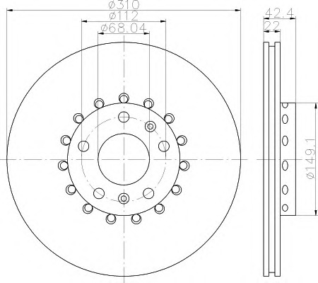 HELLA Féktárcsa, mind 8DD355121-751