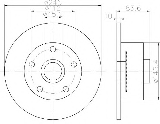 HELLA-PAGID Hátsó féktárcsa 8DD355113-471