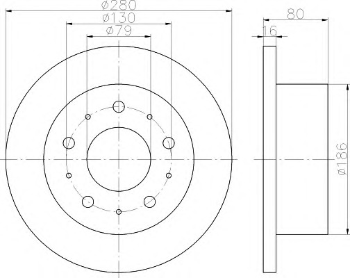 HELLA-PAGID Hátsó féktárcsa 8DD355113-721