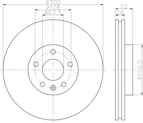 HELLA-PAGID Első féktárcsa 8DD355113-821