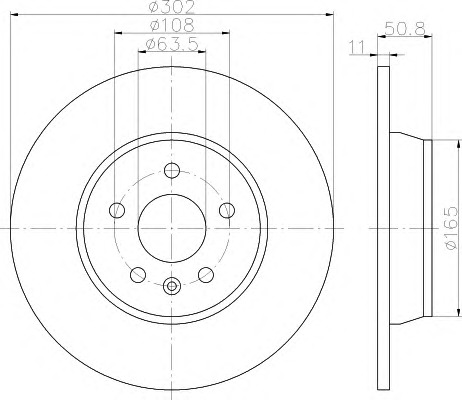 HELLA-PAGID Hátsó féktárcsa 8DD355113-831