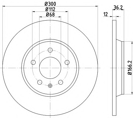 HELLA Féktárcsa, mind 8DD355122-011