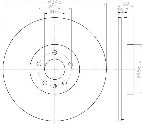 HELLA Féktárcsa, mind 8DD355121-411