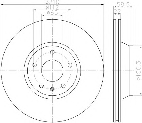 HELLA Féktárcsa, mind 8DD355122-151