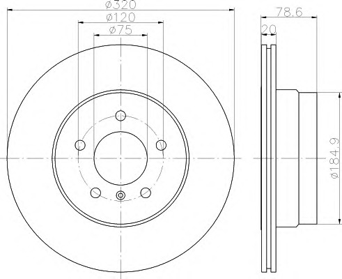 HELLA Hátsó féktárcsa 8DD355122-071