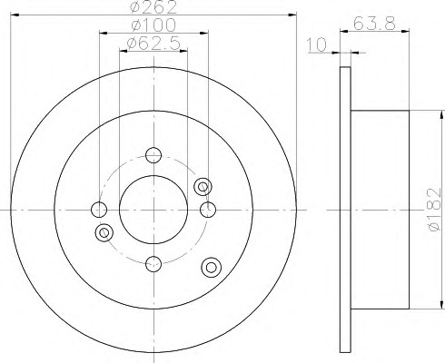 HELLA-PAGID Hátsó féktárcsa 8DD355114-011