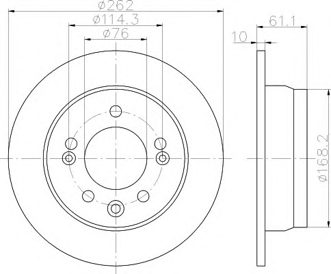 HELLA-PAGID Hátsó féktárcsa 8DD355114-031