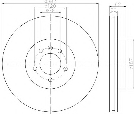 HELLA-PAGID Első féktárcsa 8DD355114-061