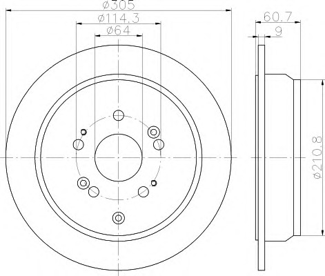 HELLA-PAGID Hátsó féktárcsa 8DD355114-111