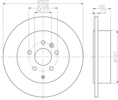 HELLA-PAGID Hátsó féktárcsa 8DD355114-131