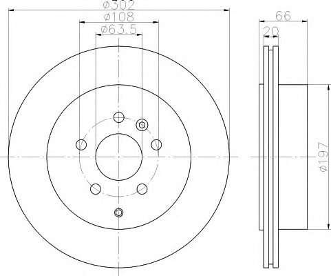 HELLA-PAGID Hátsó féktárcsa 8DD355114-141