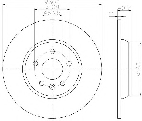 HELLA-PAGID Hátsó féktárcsa 8DD355114-151