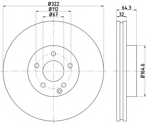 HELLA-PAGID Első féktárcsa 8DD355114-241