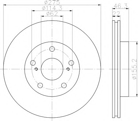 HELLA-PAGID Első féktárcsa 8DD355114-271