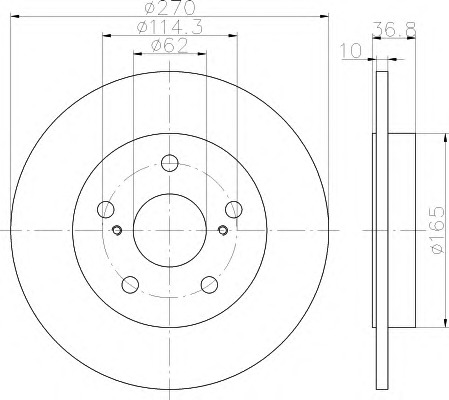 HELLA-PAGID Hátsó féktárcsa 8DD355114-291