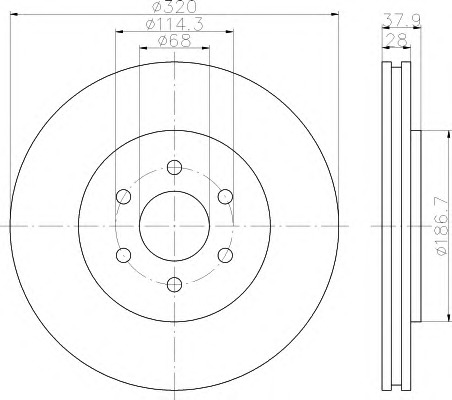 HELLA-PAGID Első féktárcsa 8DD355114-331