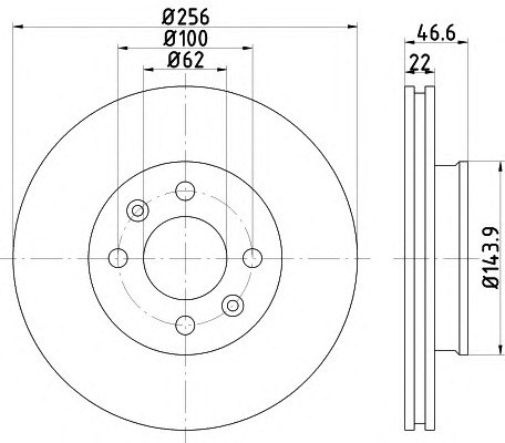 HELLA-PAGID Első féktárcsa 8DD355114-361