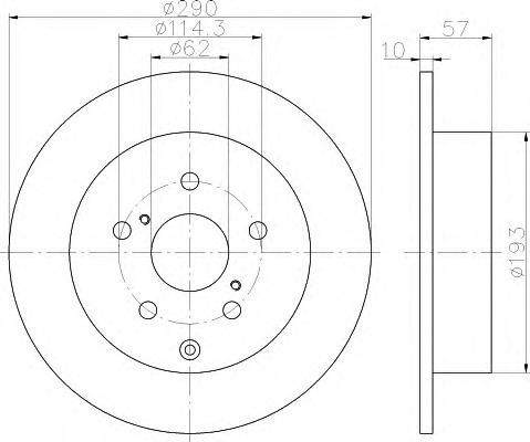 HELLA-PAGID Hátsó féktárcsa 8DD355114-371