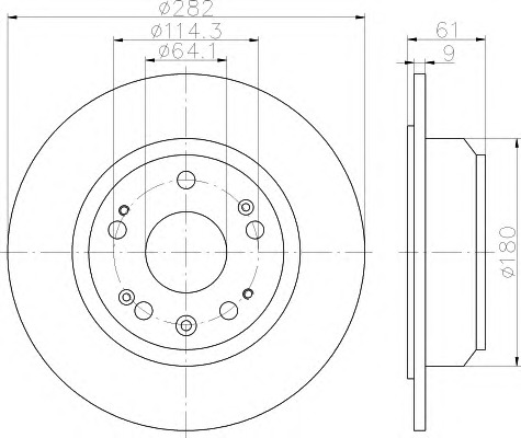 HELLA-PAGID Hátsó féktárcsa 8DD355114-441