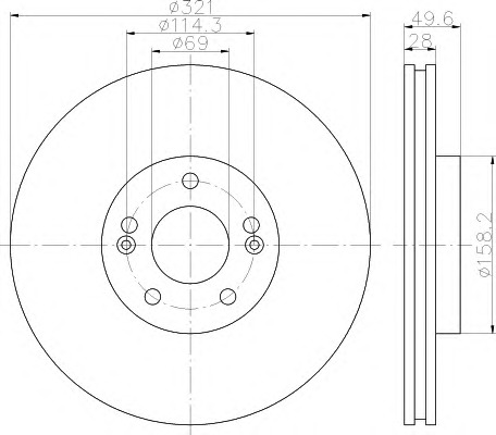 HELLA-PAGID Első féktárcsa 8DD355114-461