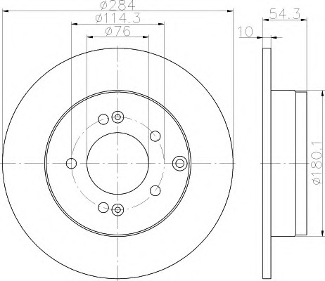 HELLA-PAGID Hátsó féktárcsa 8DD355114-521