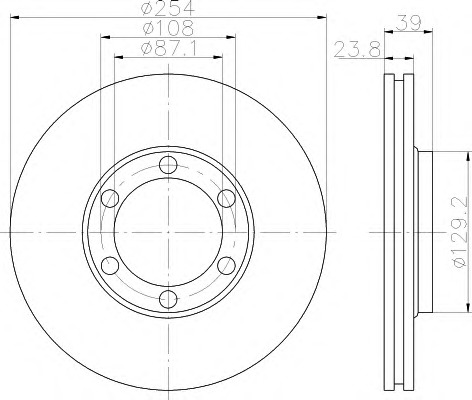 HELLA-PAGID Első féktárcsa 8DD355114-551