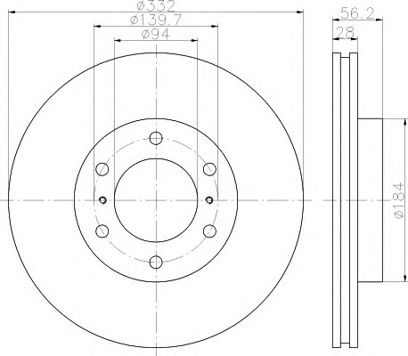 HELLA-PAGID Első féktárcsa 8DD355114-581