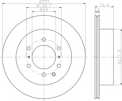 HELLA-PAGID Hátsó féktárcsa 8DD355114-591