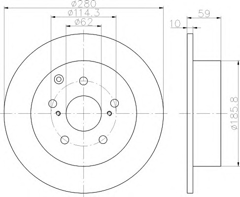 HELLA-PAGID Hátsó féktárcsa 8DD355114-681